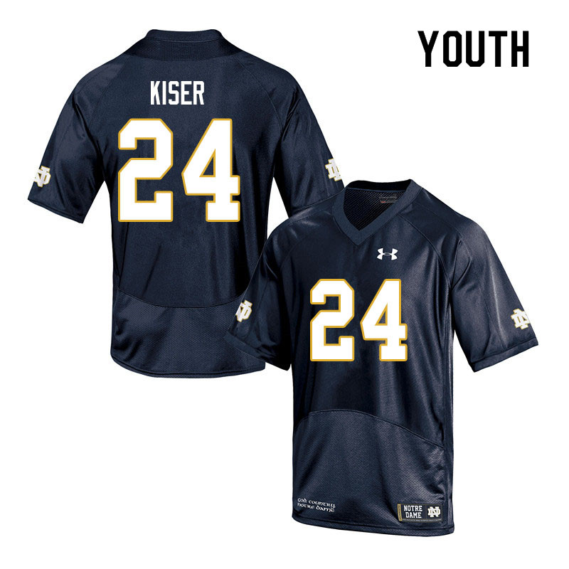 Youth #24 Jack Kiser Notre Dame Fighting Irish College Football Jerseys Sale-Navy